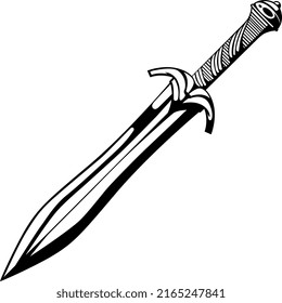 Fantasy Elvish Sword Vector Illustration