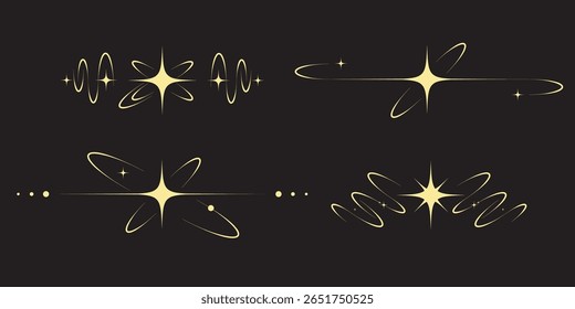 Fantasia vetor esotérico conjunto com bordas espirituais quadros mágicos e divisores celestiais com astral estrela símbolos vintage elementos de estilo para astrologia temática ilustrações