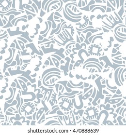 Fantasy ethnic seamless pattern. Hand drawn. Artistic.
