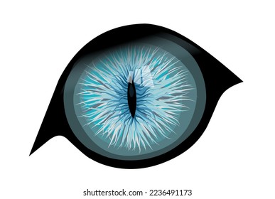 Ojo de fantasía. Diseño de alumnos Iris. Ojos de gato o serpiente. Ilustración vectorial colorida.