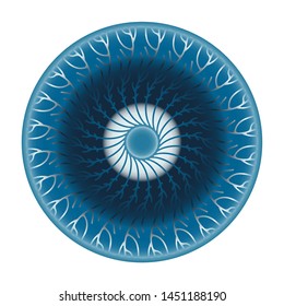fantasy eye symbol in blue white shades