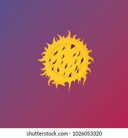 fantasy fire planet. cool cosmic planet for game design, web design with space, science, space and fantasy theme. planet illustration. planet in universe 