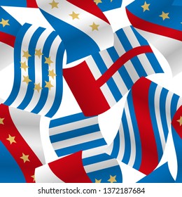 Fantasy Flags Vector Fashion Chaotic Seamless Pattern