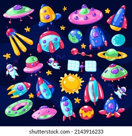 Fantasy Flat Funny Space Cosmic Set