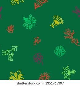 Fantasy floral. Decorative botanical vector seamless pattern made of abstract oriental flowers. Plane drawing.