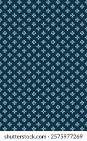 Fantasy floral pattern in the garden decorated with blue, pink, blue geometric shapes seamless vector pattern. Fabric pattern for pants, skirts, shirts.