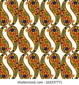 Fantasy floral pattern on pastel background - vector illustration.
