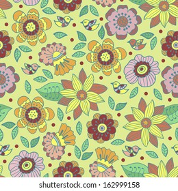 Fantasy floral pattern.  Vector background for textile, wrapping paper and other printing and web projects.