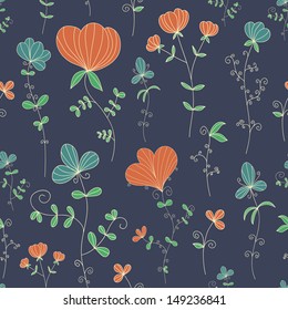 Fantasy floral seamless vector pattern