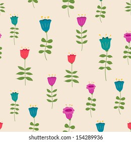 Fantasy floral seamless vector pattern