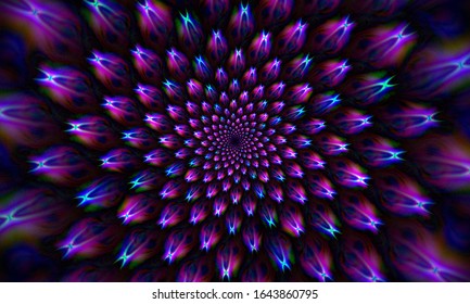 Fantasy flower, abstract mandala background.