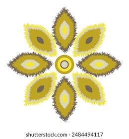 A fantasy flower composed of pointed leaves with jagged edges isolated on a white background for decorative prints. Vector.