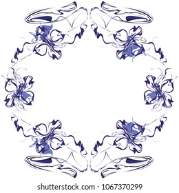 Fantasy flower frame, the color vector image on a white background