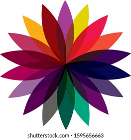 Fantasy flower in rainbow colors