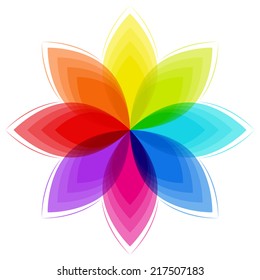 fantasy flower in rainbow colors