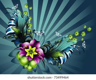 fantasy flower vector illustration