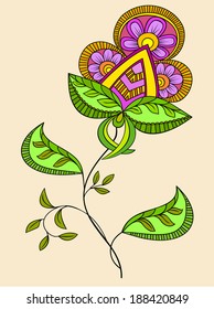 Fantasy flower, the vector version