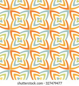 Fantasy flowers geometric seamless pattern. Abstract vector background. Regular texture.