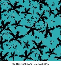 Flores de fantasía sin patrón. Ornamento floral, para la tela, materia textil, tarjetas, papel de embalaje, Plantilla de Fondo de pantalla. Vector de fondo colorido