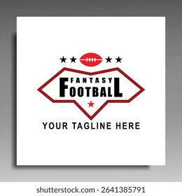 Fantasy football logo or football club sign badge.illustration Vector design of football logo on white background