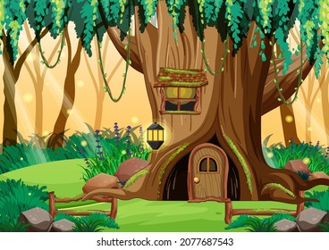 Fantasy forest background and