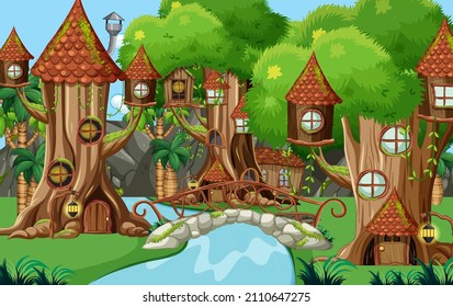 Fantasy forest scene and
