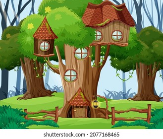 Fantasy forest scene and