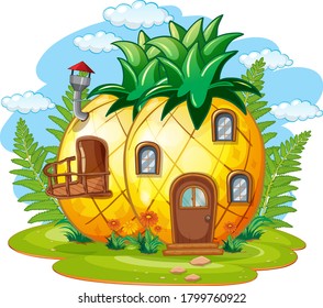 Fantasy fruit house isolated illustration