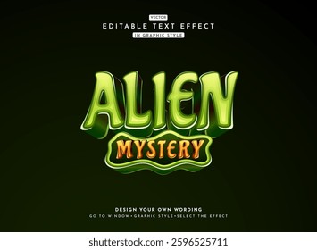 fantasy fun alien mystery 3d kids fancy style game logo text effect