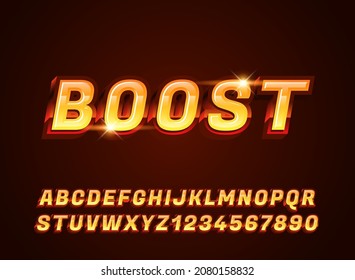 fantasy futuristic yellow boost text effect