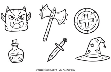 Fantasy game icons monster