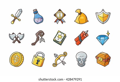 Fantasy game icons set,eps10