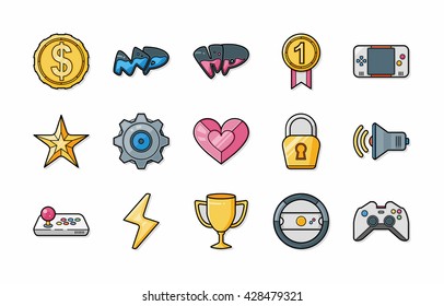 Fantasy game icons set,eps10