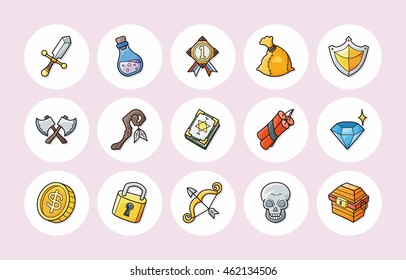 Fantasy game icons set,eps10