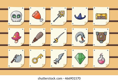 Fantasy game icons set,eps10
