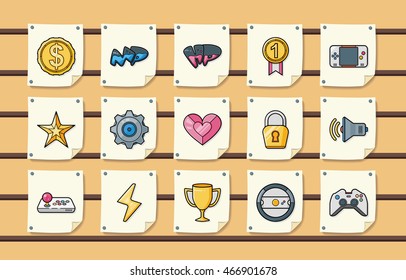 Fantasy game icons set,eps10