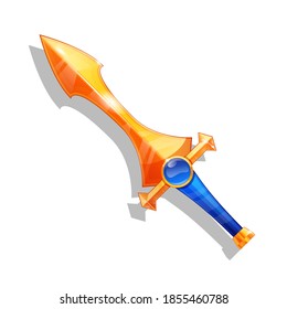  Fantasy game sword Cartoon isolated. Vector illustration.