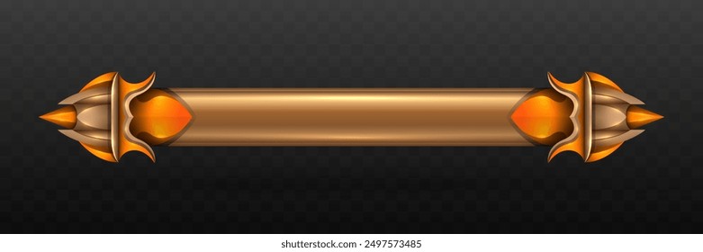 Fantasy Game Title Lower Third Banner in Gold and Orange for Game UI Designs