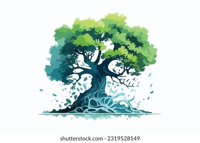 vector plano de árbol de juego de fantasía 