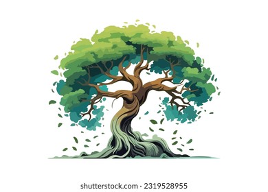 fantasy game tree flat vector