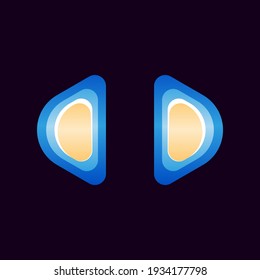 juego de fantasía ui glosy botón set. conjunto de flecha para elementos de activos gui, ilustración vectorial