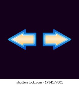 juego de fantasía ui glosy botón set. conjunto de flecha para elementos de activos gui, ilustración vectorial