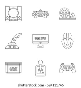 Fantasy games icons set. Outline illustration of 9 fantasy games vector icons for web