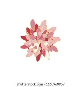 Fantasy Geometric Flower Vector Illustration. Original Concept for Your Design. Magic Pastel Colored Flower.