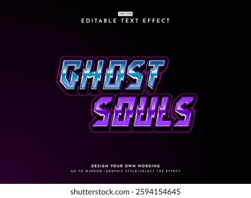 fantasy ghost souls blue purple spooky 3d futuristic text effect