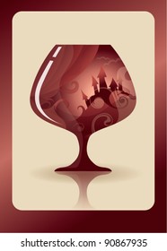 fantasy glass of red wine