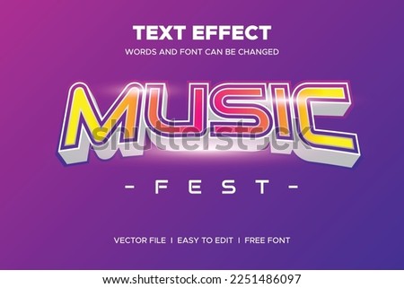 fantasy glow music fest text effect