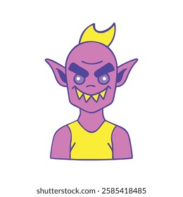 A fantasy goblin with mischievous grin illustration