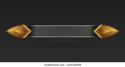 Fantasía oro borde metal menor interfaz de tercera partida banner de título de pantalla