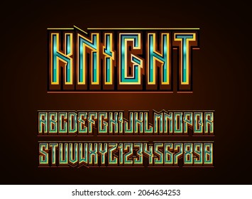 efecto de texto editable del logo de fantástico gold knight esport